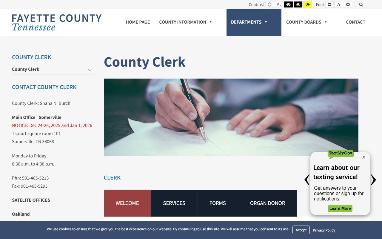 Fayette County Clerk office records services