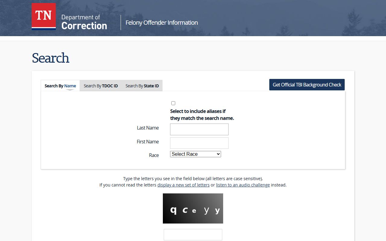 Fayette County arrest records compared with TDOC felony offender lookup
