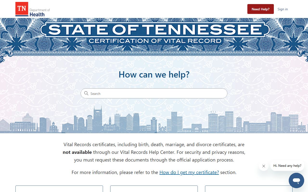 Fayette County court records compared with Tennessee vital records access