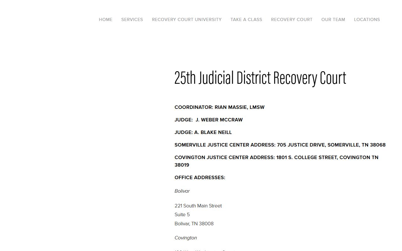 Fayette County Circuit Court 25th Judicial District recovery court records
