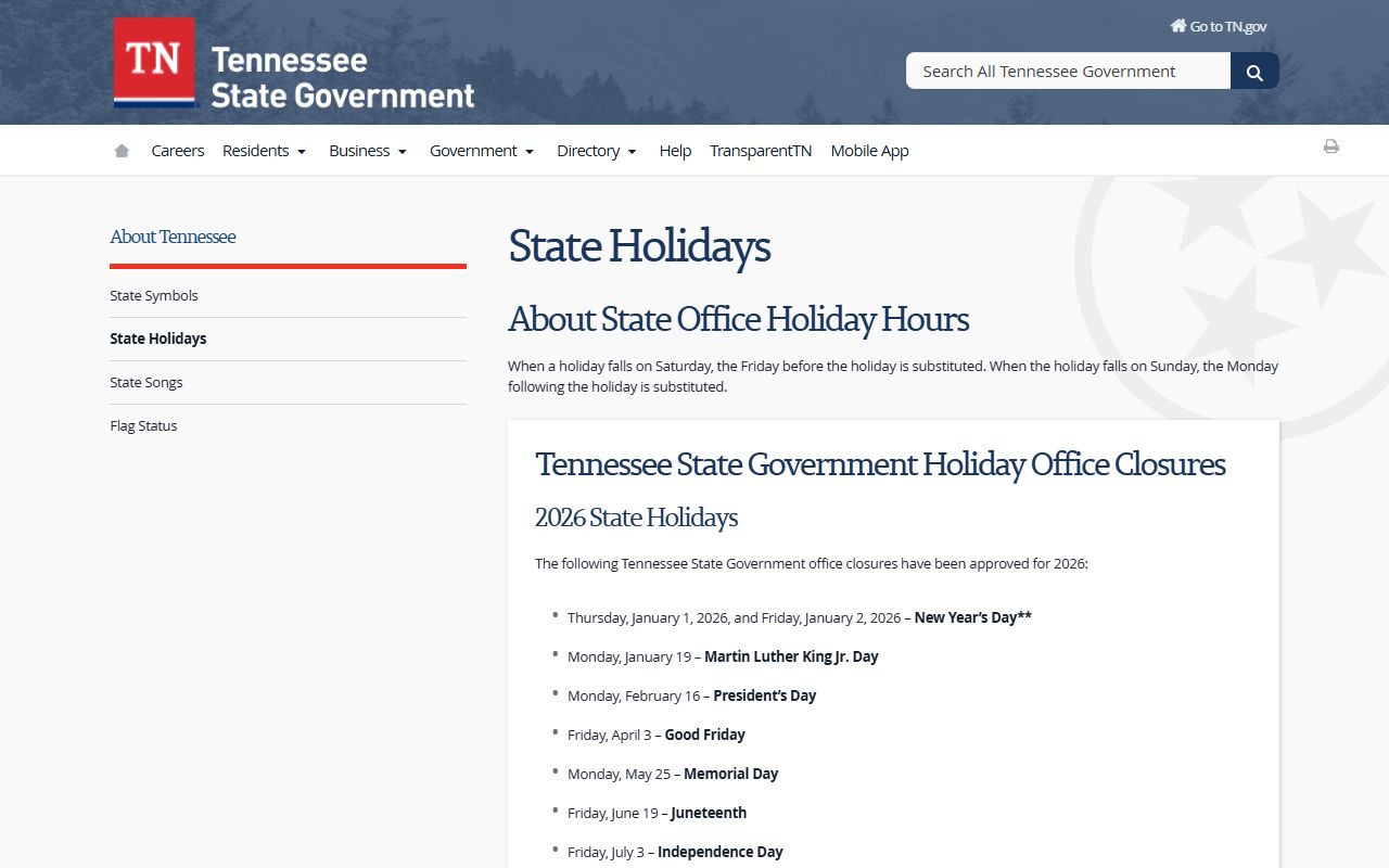 Fayette County court records Tennessee holiday schedule