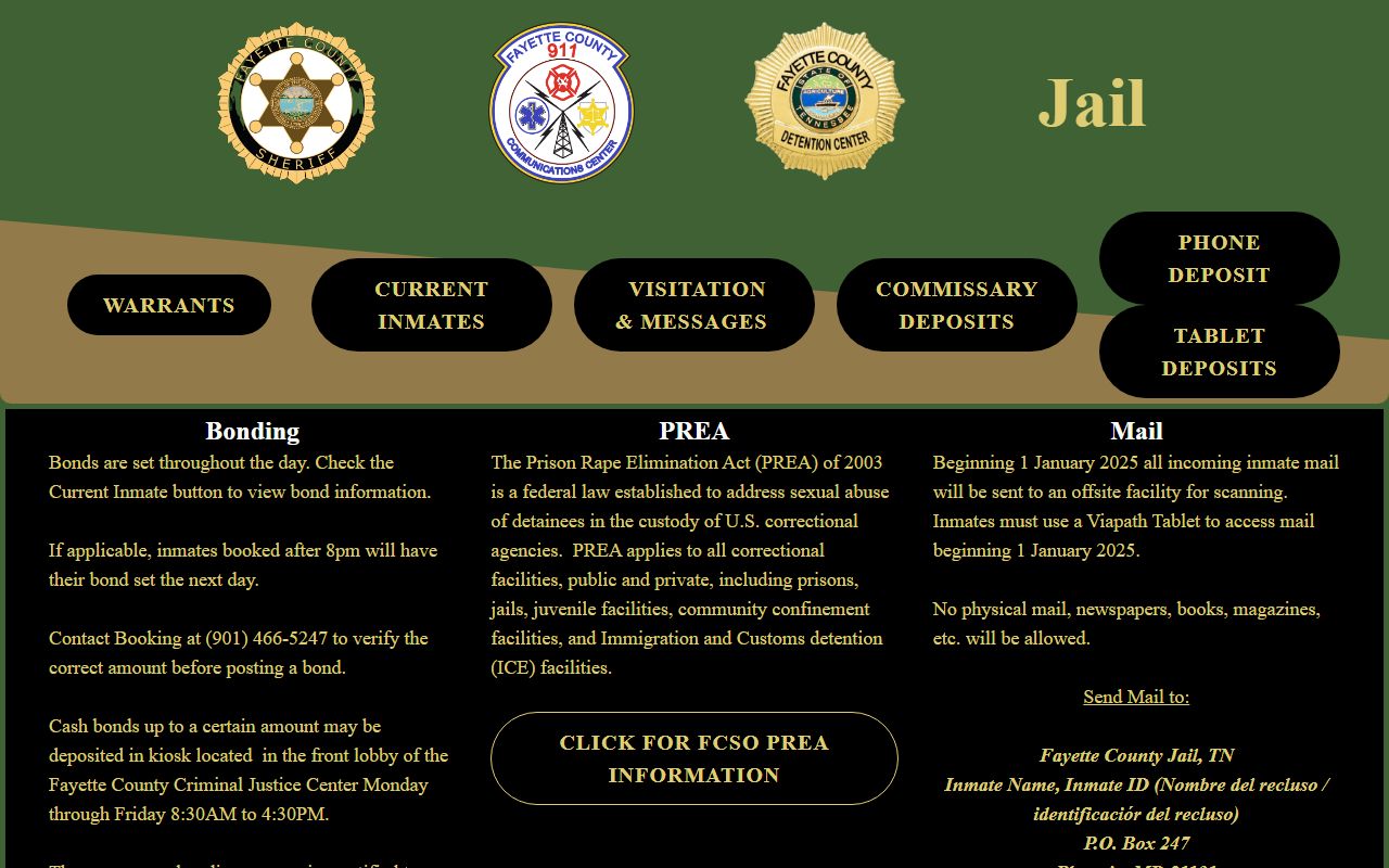 Fayette County inmate records county jail hub
