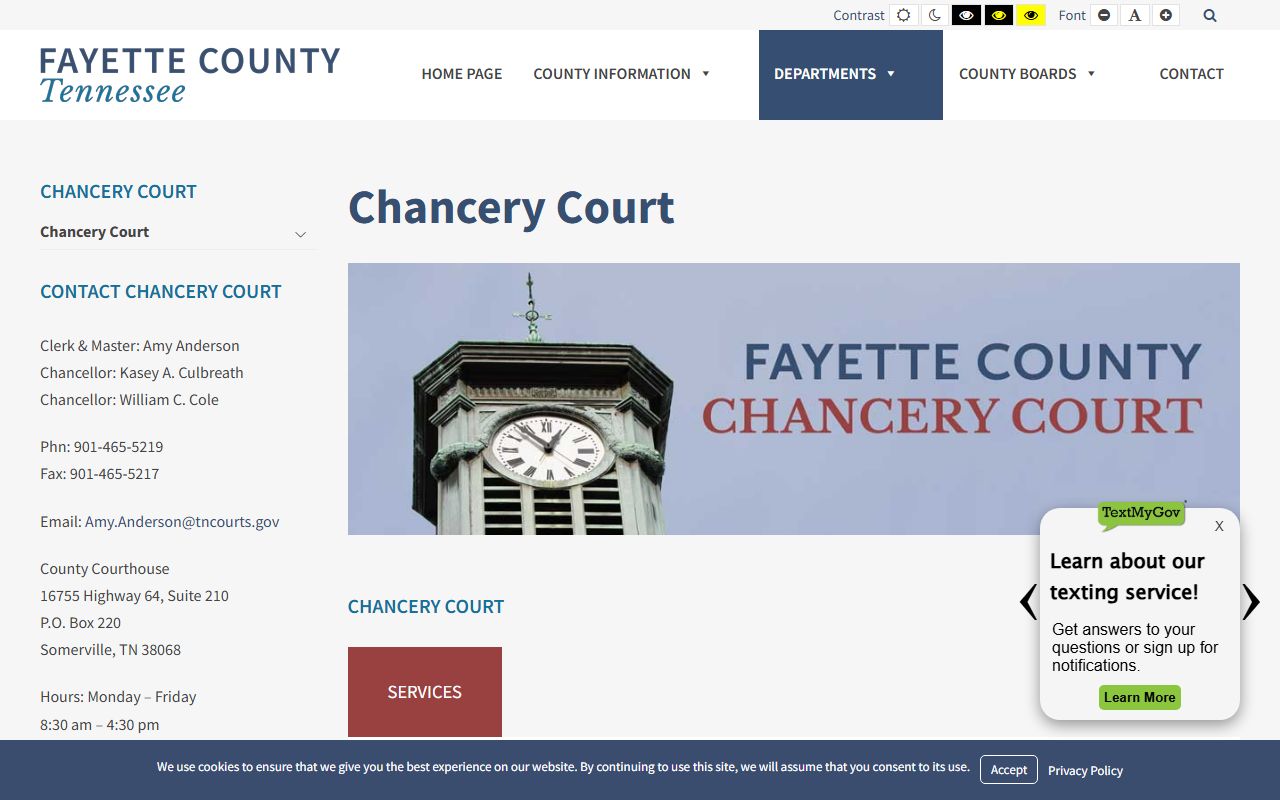 Fayette County Chancery Court probate records office