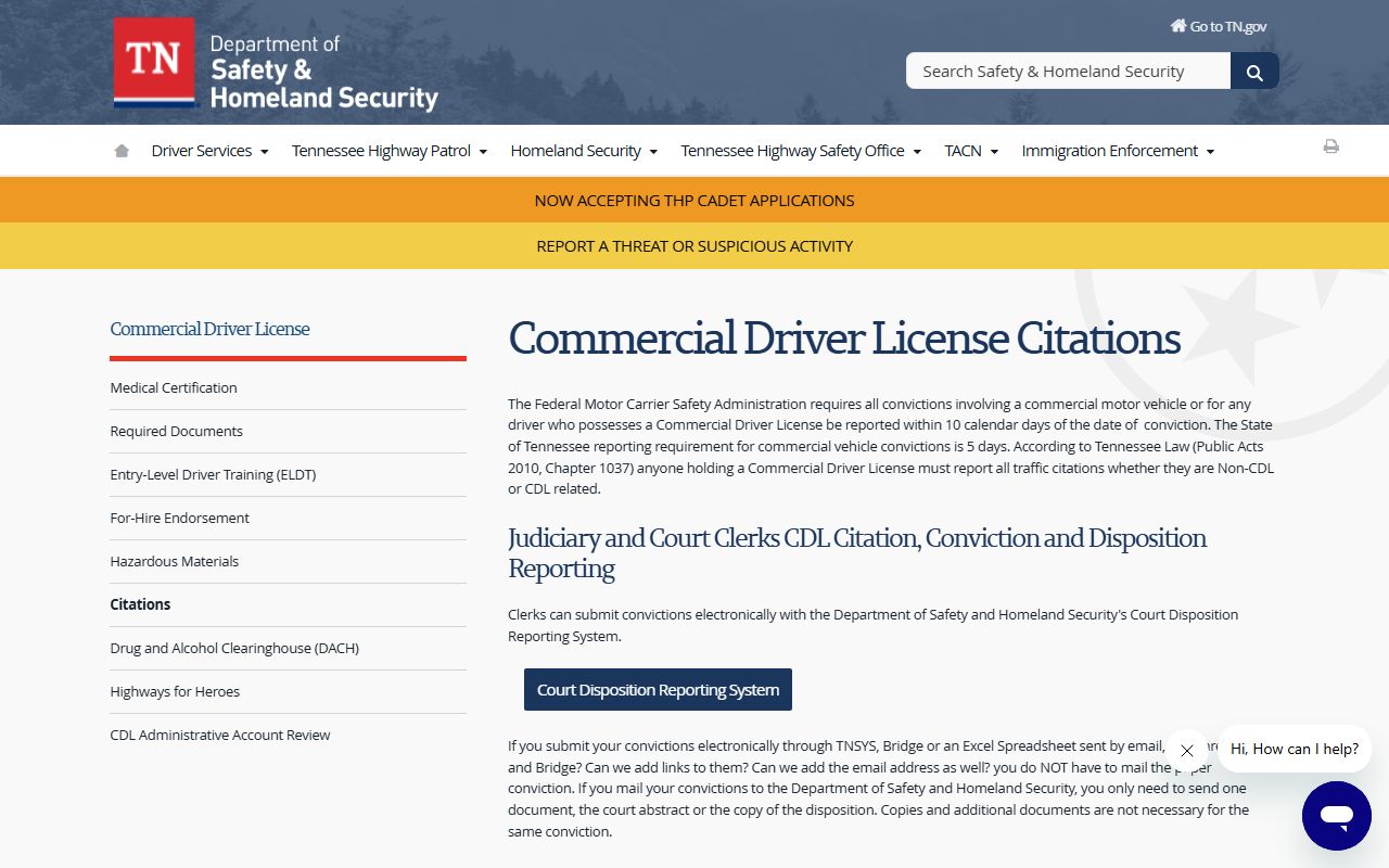 Fayette County traffic court records CDL citation rules