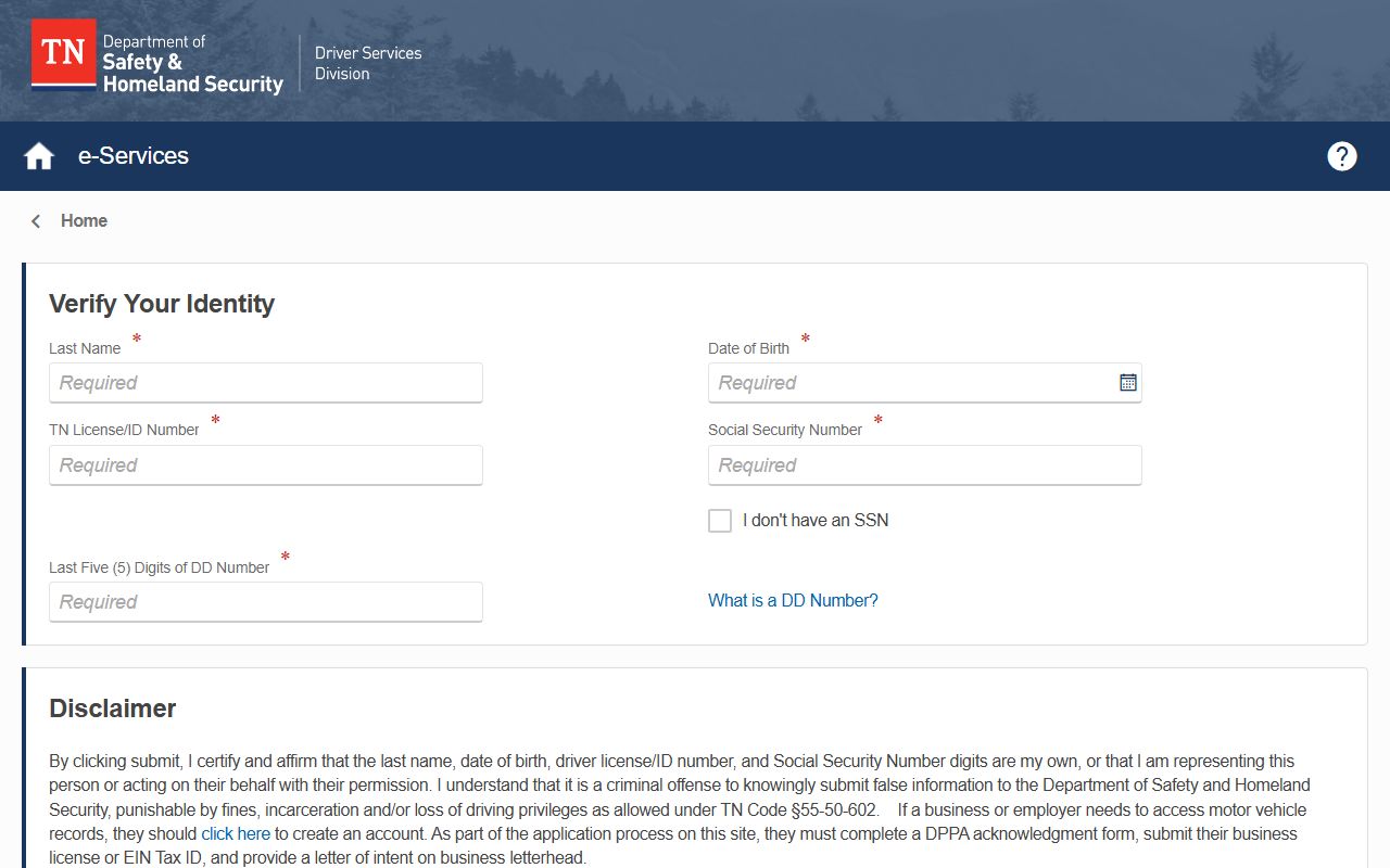 Fayette County traffic court records TDOSHS online MVR portal